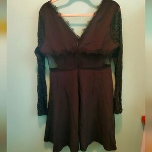 Black Lace Long Sleeve MiniDress
